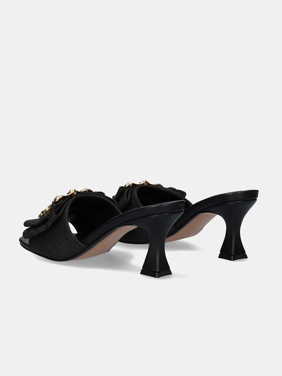 Black Rafia Heel