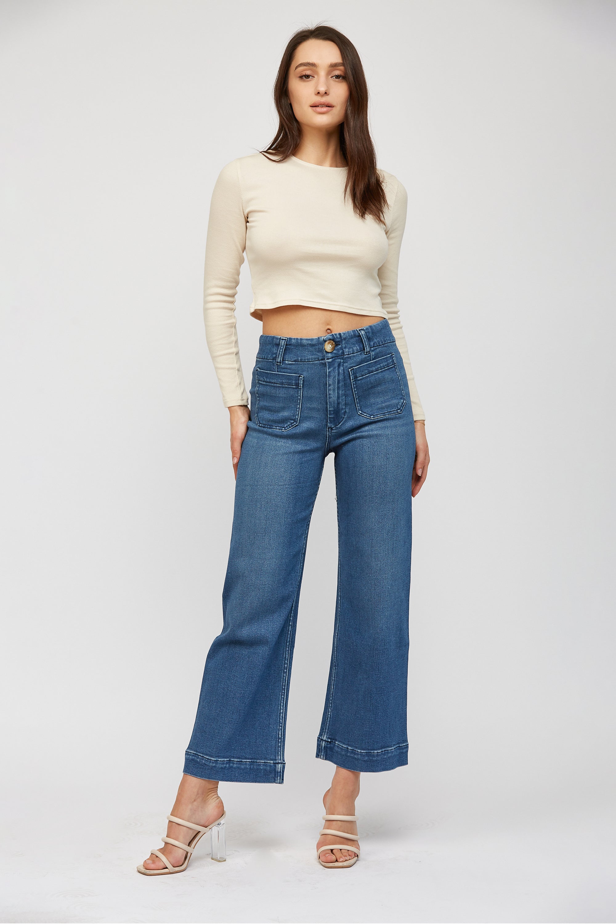 Mica Super High Rise Jeans w/ Patch Pocket