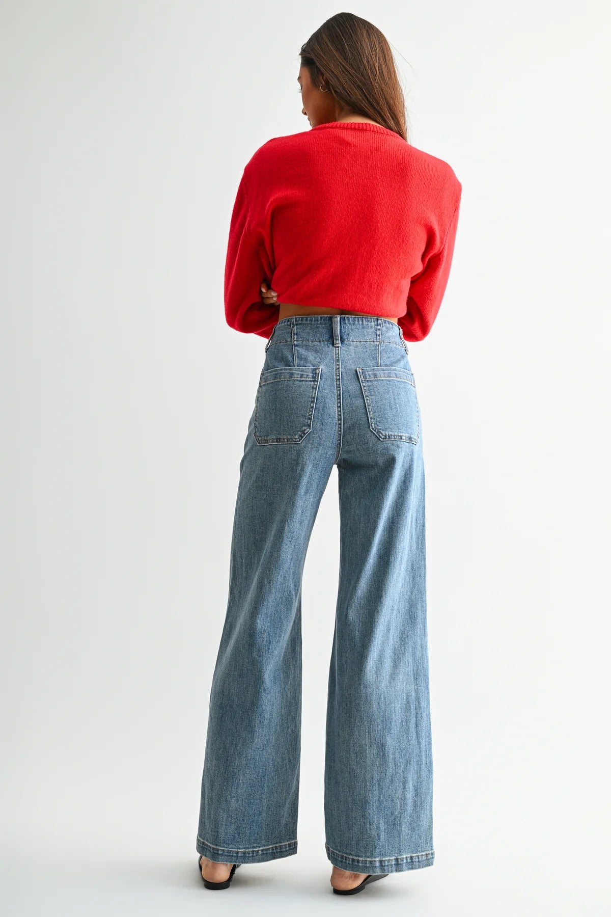 High Rise Wide Seamed Front - MICA