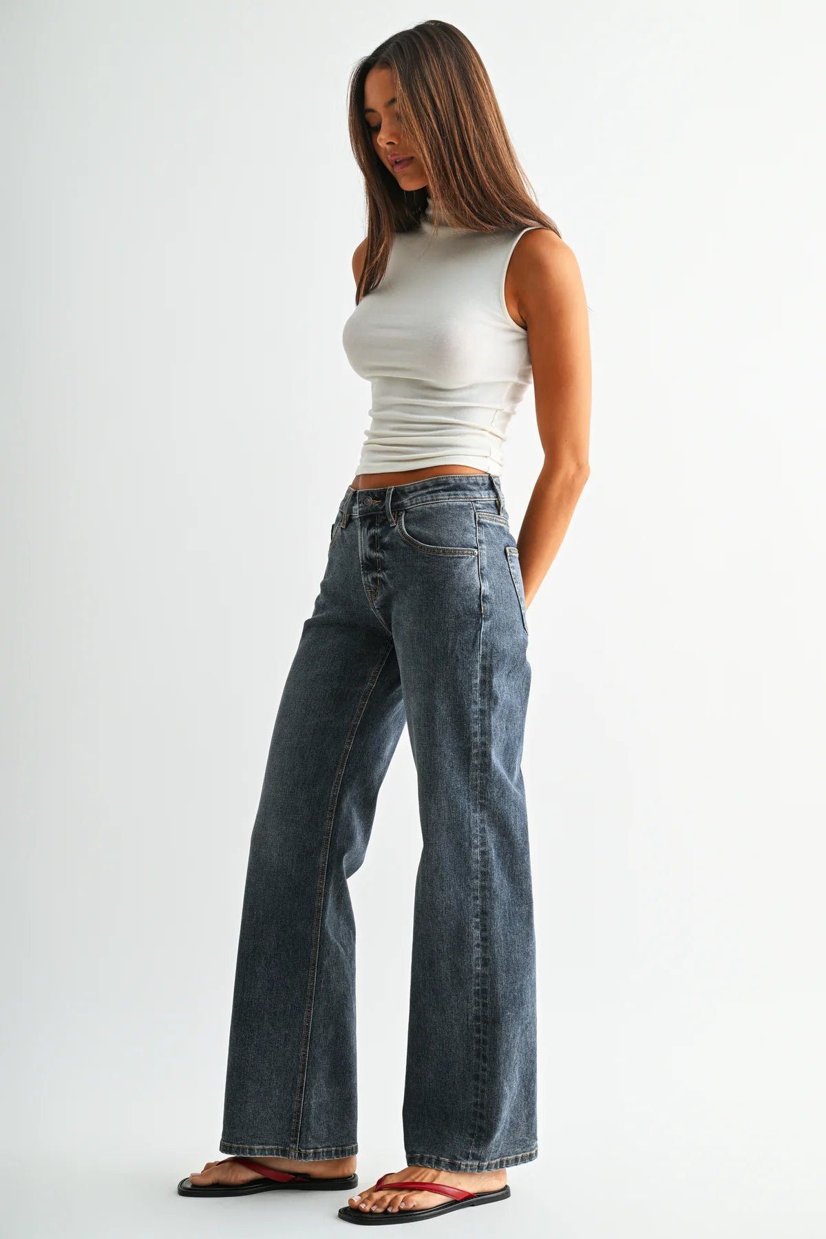 Mid Rise Wide Leg - MICA