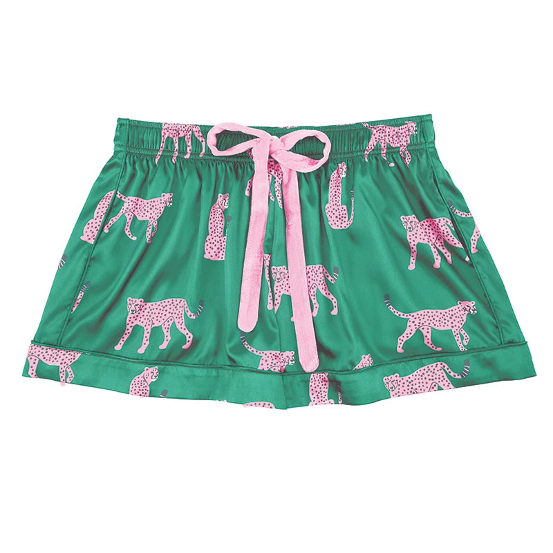 Pink Cheetah Pajama Short Set