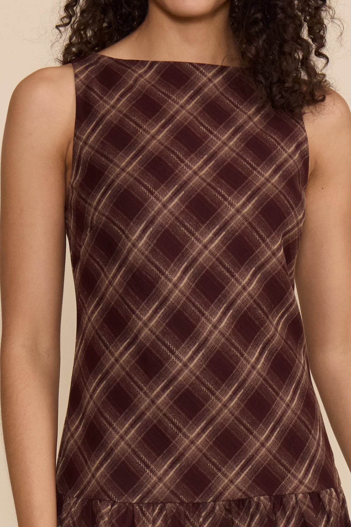 Chocolate Plaid Mini Dress