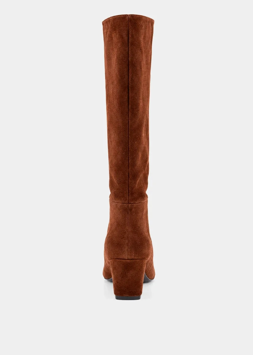 Knee High Boots - Brown Suede