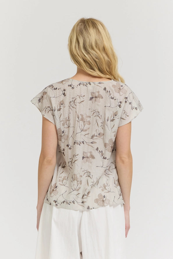 Cowl Neck Floral Top
