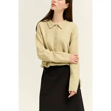 Fuzzy Yellow Collar Sweater