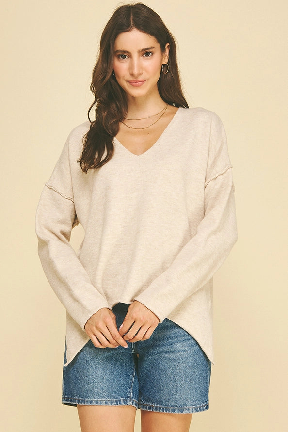 V-Neck Sweater Oatmeal