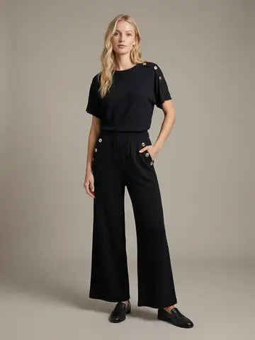 Black Set - Gold Button Trim