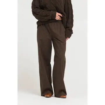 Brown Micro Gingham Pant