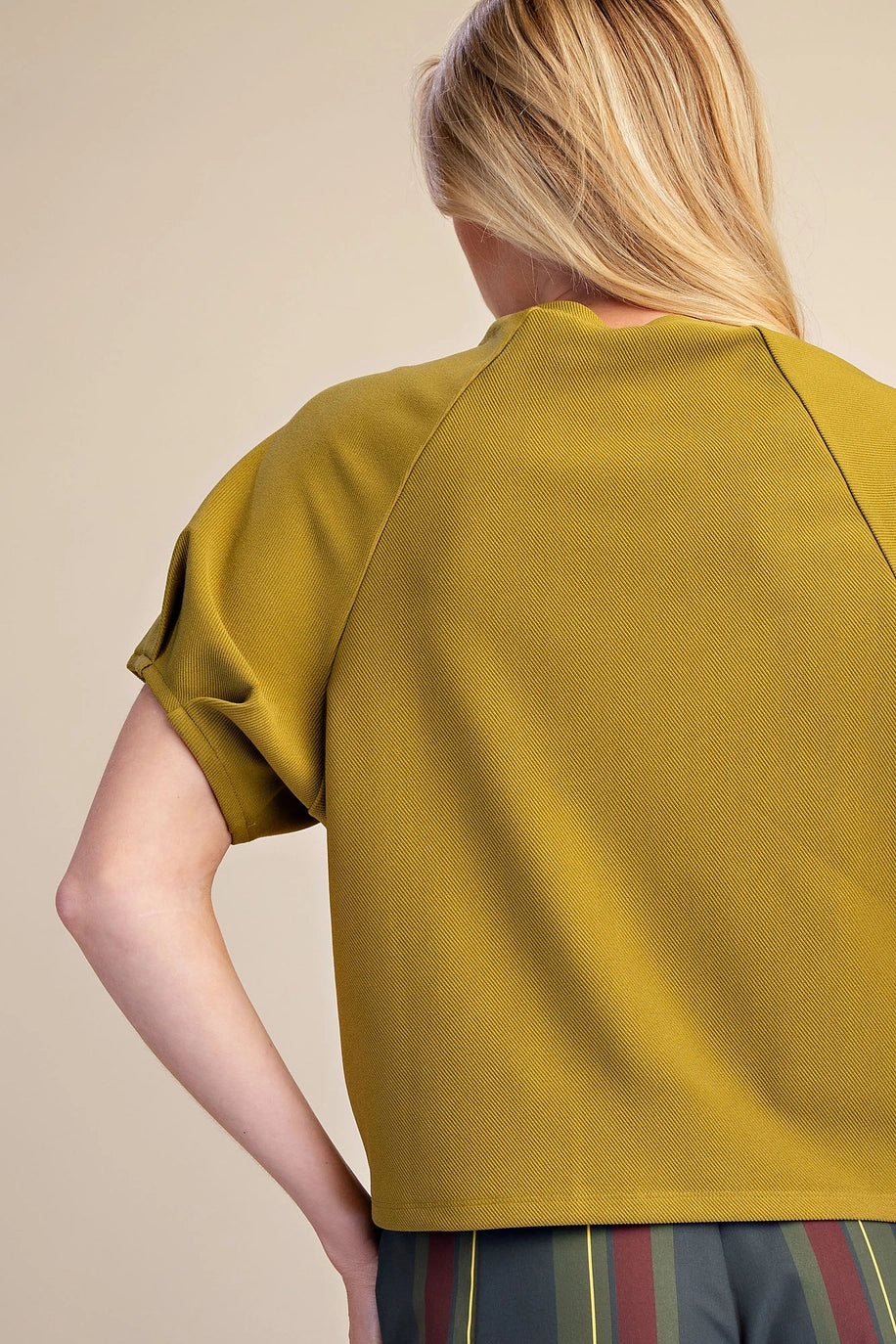 Light Olive Round Neck Top