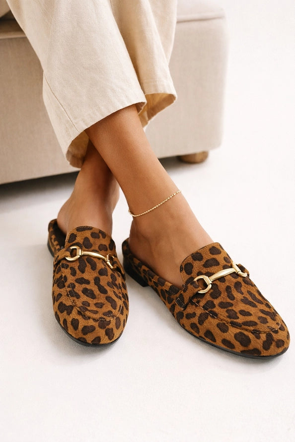 Backless Loafer Mule w/ Hardware Detail