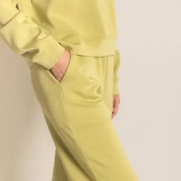 Set / V-Neck Top &amp; Wide Leg Pants with Bottom Slit
