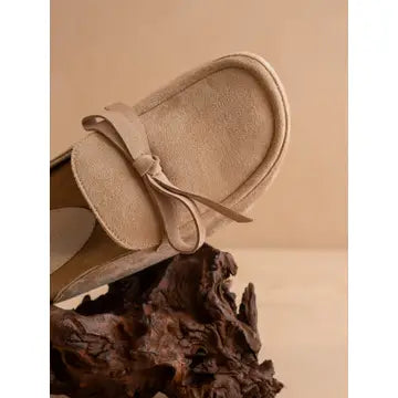 Almond Tie Mule Loafer