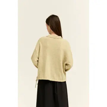 Fuzzy Yellow Collar Sweater