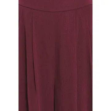 Burgundy Woven Wide Leg Pants