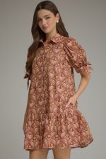 Floral Print Puff Sleeve Mini Dress