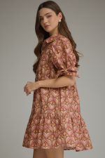 Floral Print Puff Sleeve Mini Dress
