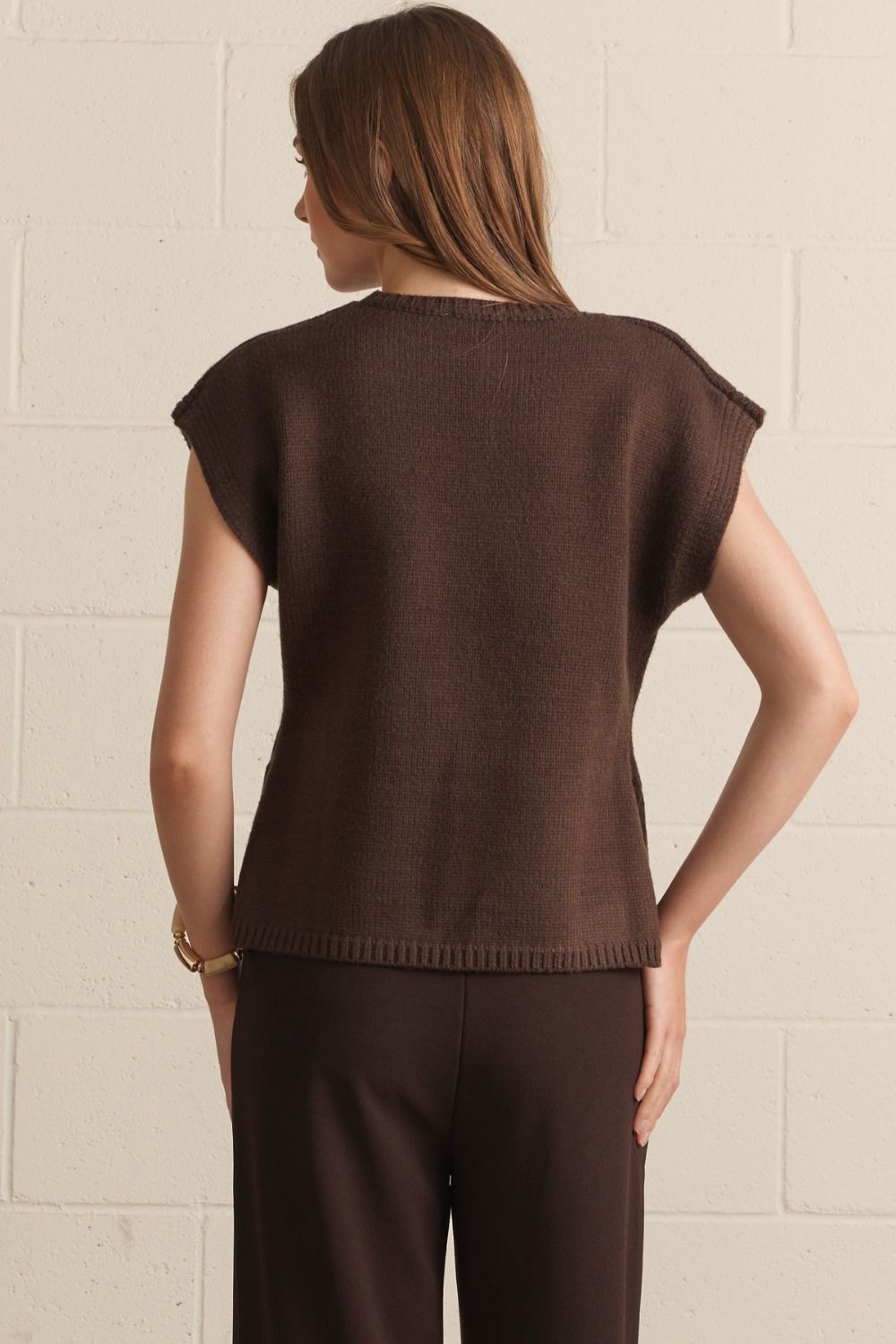 Cap Sleeve Knit Sweater