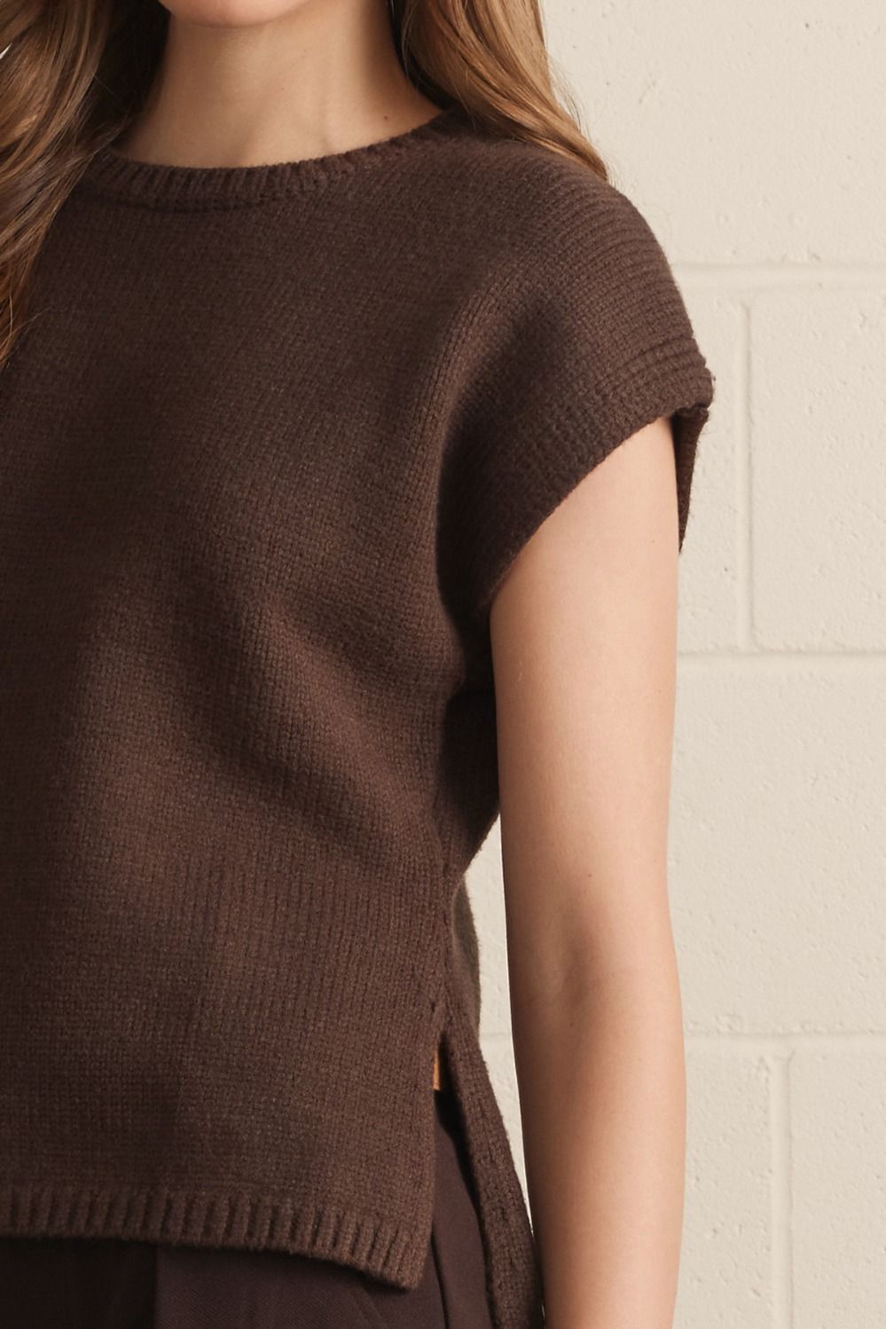 Cap Sleeve Knit Sweater