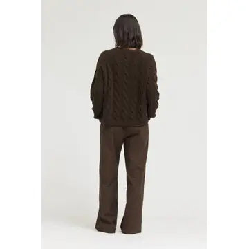 Brown Micro Gingham Pant
