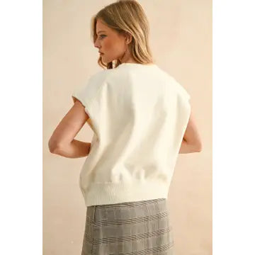 Loose Fit Short Sleeve Sweater Top