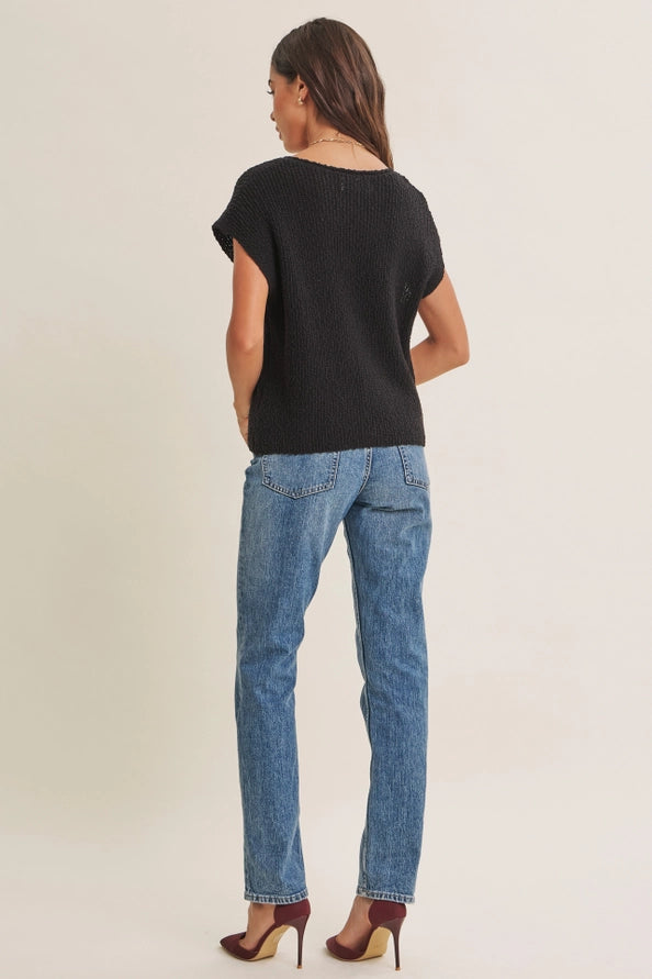 Cotton Short Sleeve Sweater