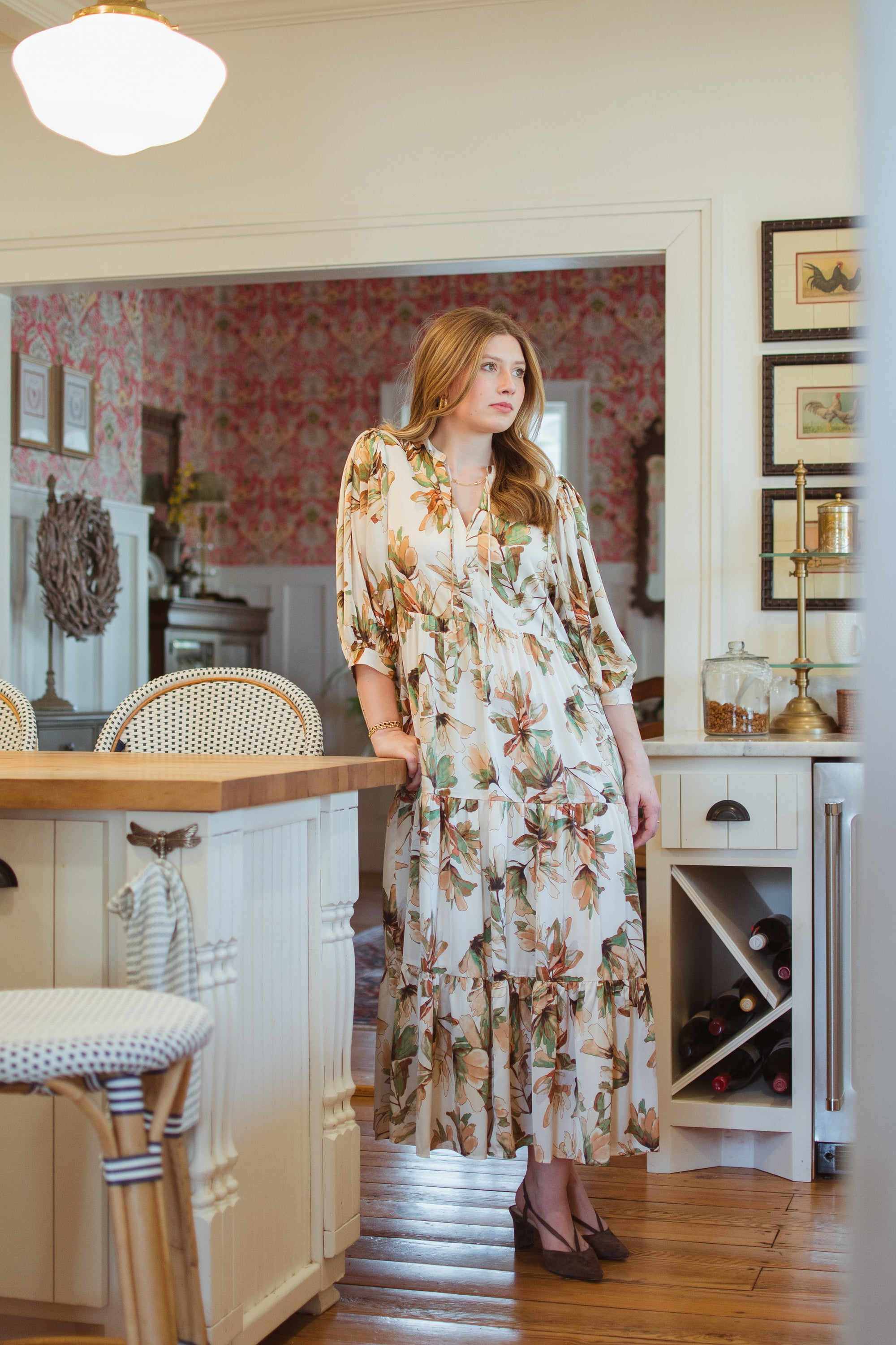 Beige & Olive Floral Maxi Maxie Mae's Beige & Olive Floral Maxi Maxie Mae's
