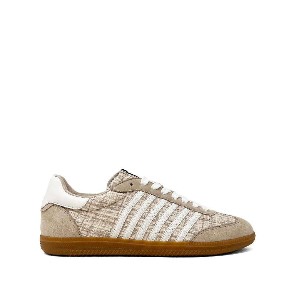Gold &amp; Taupe Linen Sneaker